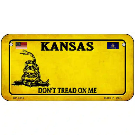 Kansas Dont Tread On Me Metal Novelty License Plate 6" x 3" (BP)