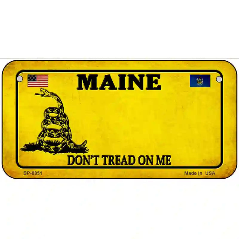 Maine Dont Tread On Me Metal Novelty License Plate 6" x 3" (BP)