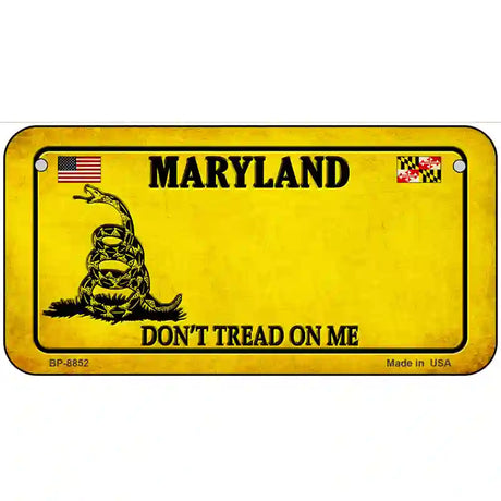 Maryland Dont Tread On Me Metal Novelty License Plate 6" x 3" (BP)