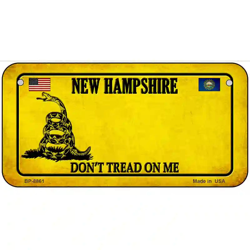 New Hampshire Dont Tread On Me Metal Novelty License Plate 6" x 3" (BP)