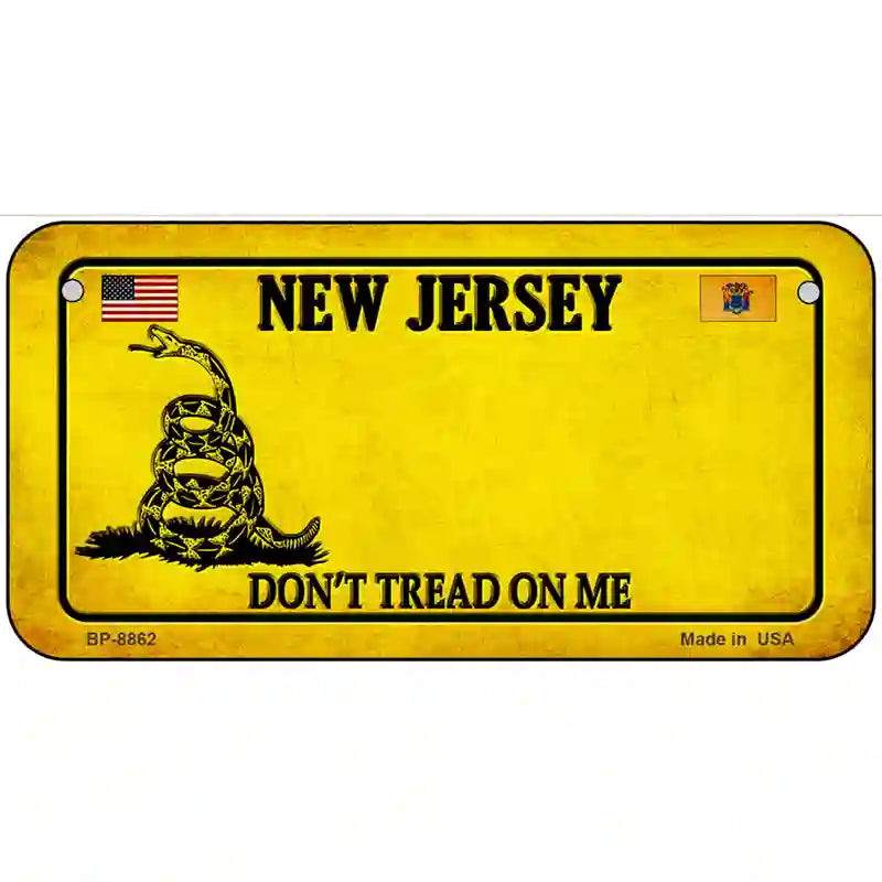 New Jersey Dont Tread On Me Metal Novelty License Plate 6" x 3" (BP) / Yes