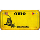 Ohio Dont Tread On Me Metal Novelty License Plate 6" x 3" (BP) / Yes