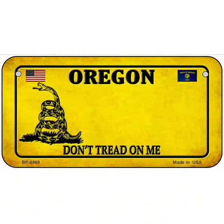 Oregon Dont Tread On Me Metal Novelty License Plate 6" x 3" (BP) / Yes