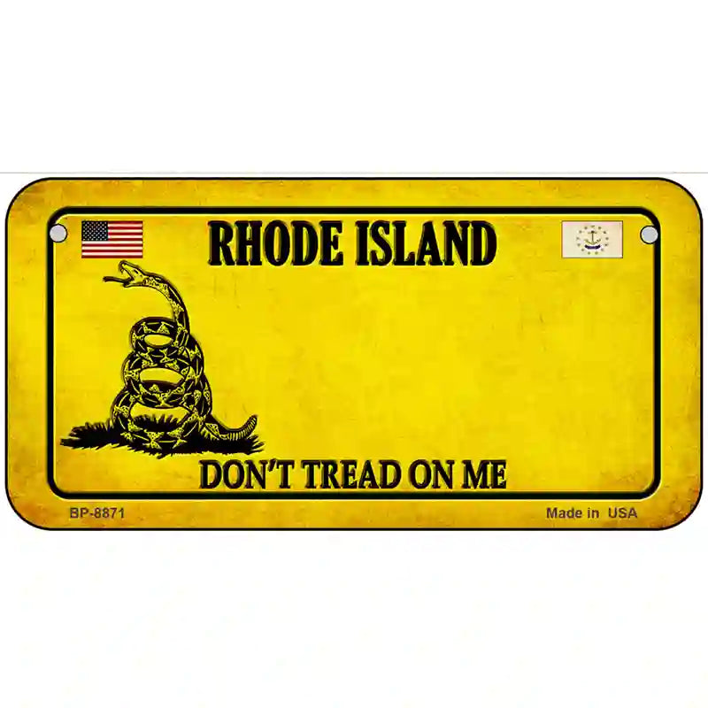 Rhode Island Dont Tread On Me Metal Novelty License Plate 6" x 3" (BP)