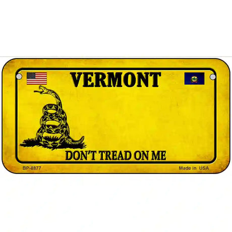 Vermont Dont Tread On Me Metal Novelty License Plate 6" x 3" (BP)