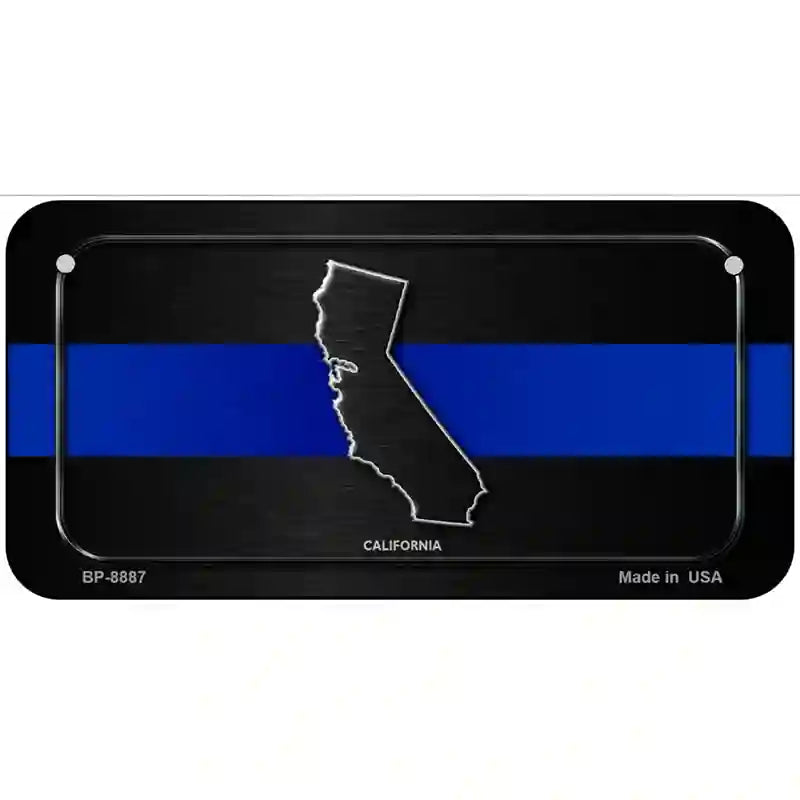 California Thin Blue Line Metal Novelty License Plate 6" x 3" (BP)