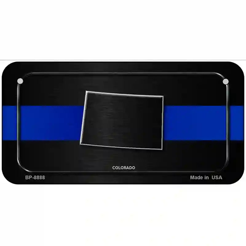 Colorado Thin Blue Line Metal Novelty License Plate 6" x 3" (BP)