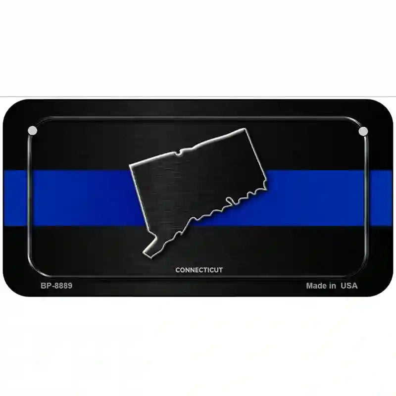 Connecticut Thin Blue Line Metal Novelty License Plate 6" x 3" (BP)