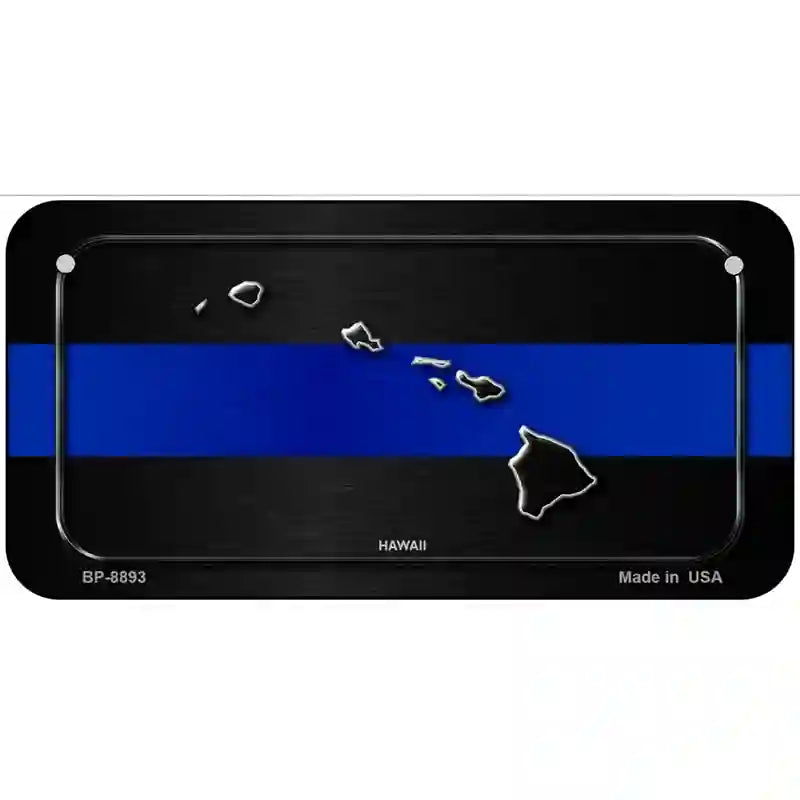 Hawaii Thin Blue Line Metal Novelty License Plate 6" x 3" (BP)