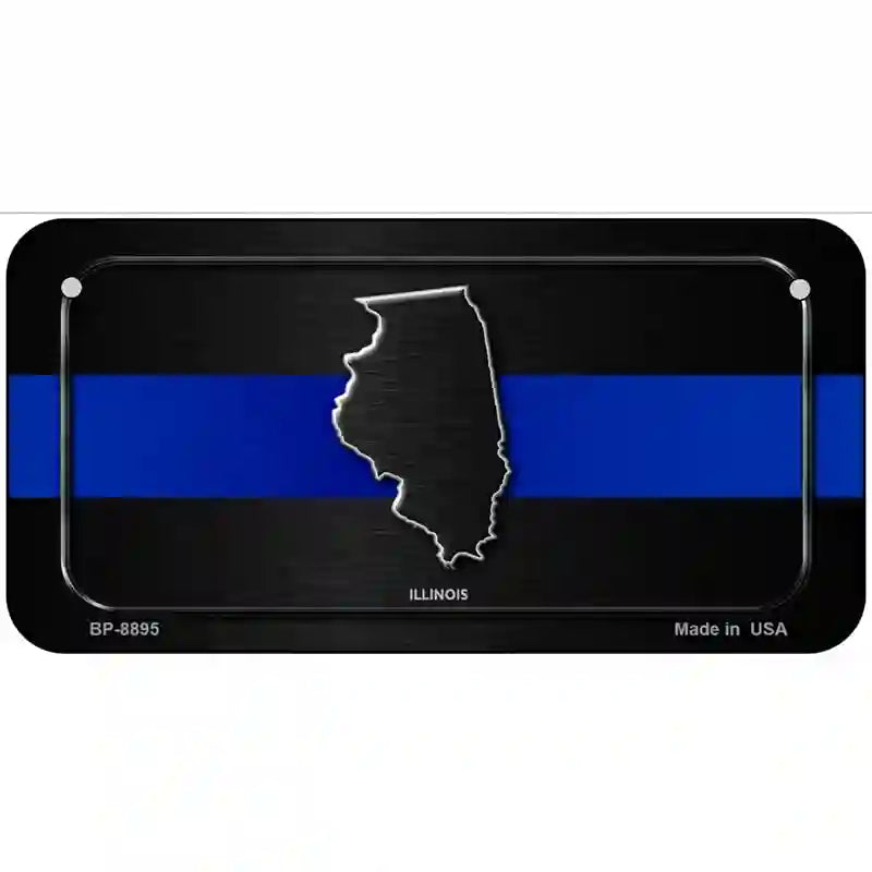 Illinois Thin Blue Line Metal Novelty License Plate 6" x 3" (BP)