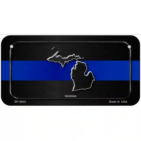 Michigan Thin Blue Line Metal Novelty License Plate 6" x 3" (BP)