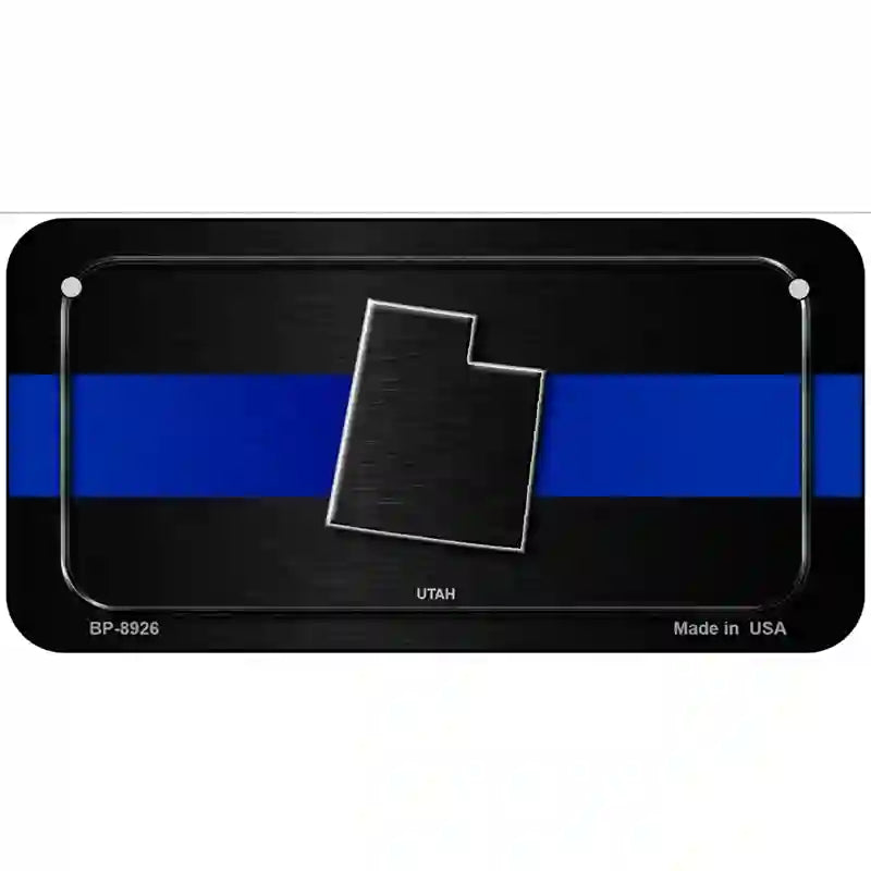 Utah Thin Blue Line Metal Novelty License Plate 6" x 3" (BP)