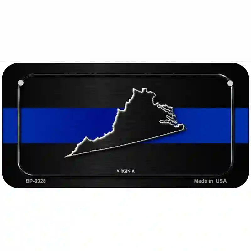 Virginia Thin Blue Line Metal Novelty License Plate 6" x 3" (BP)