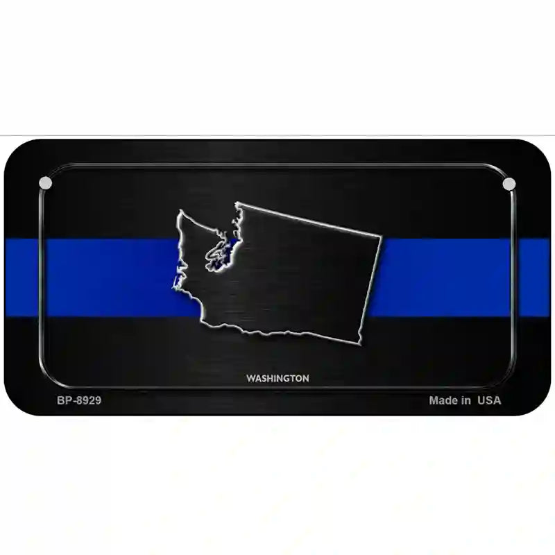 Washington Thin Blue Line Metal Novelty License Plate 6" x 3" (BP)