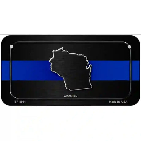 Wisconsin Thin Blue Line Metal Novelty License Plate 6" x 3" (BP)