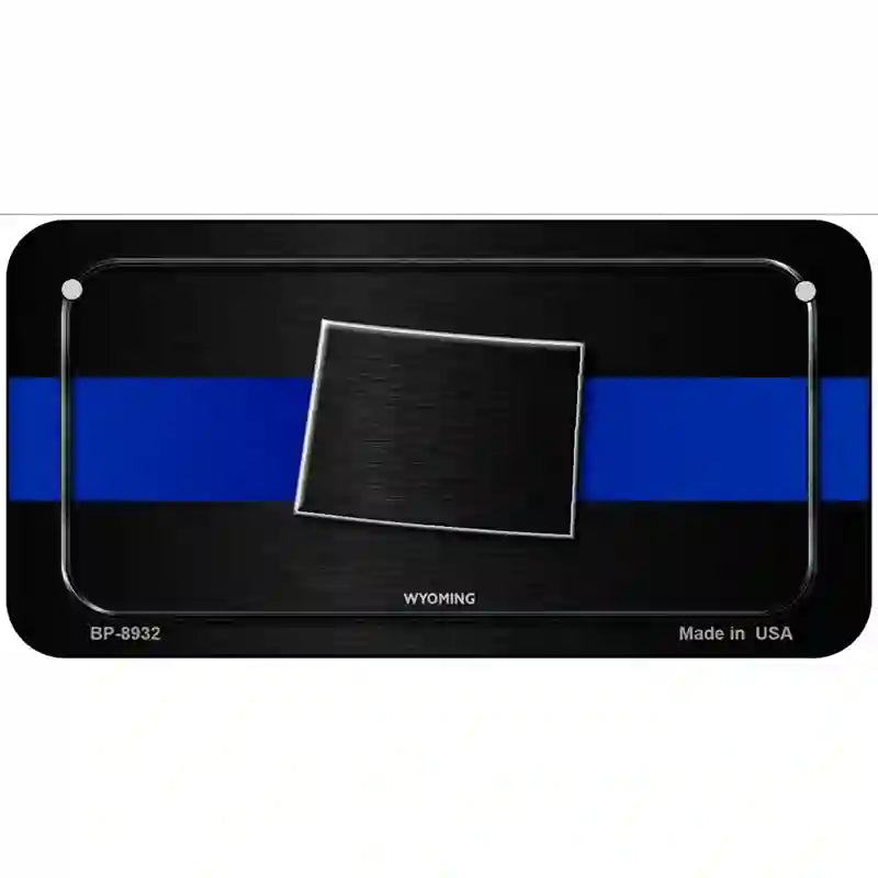 Wyoming Thin Blue Line Metal Novelty License Plate 6" x 3" (BP)