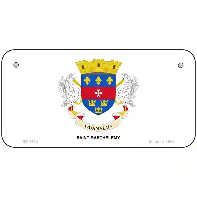 Saint Barthelemy Novelty Metal License Plate 6" x 3" (BP)