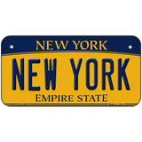 New York Yellow Metal Novelty License Plate 6" x 3" (BP)