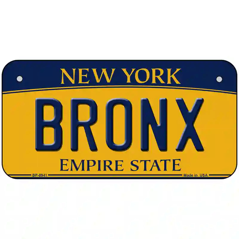 Bronx New York Metal Novelty License Plate 6" x 3" (BP)