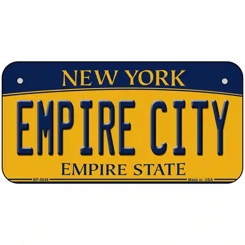 Empire City New York Metal Novelty License Plate 6" x 3" (BP)