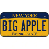 Big Apple New York Metal Novelty License Plate 6" x 3" (BP)