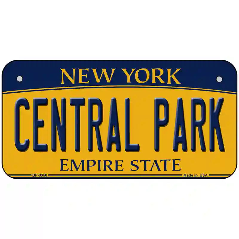 Central Park New York Metal Novelty License Plate