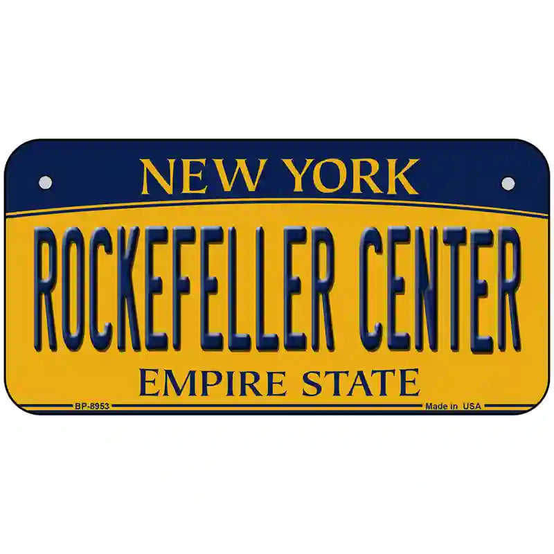 Rockefeller Center New York Metal Novelty License Plate