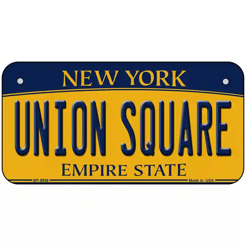 Union Square New York Metal Novelty License Plate 6" x 3" (BP)