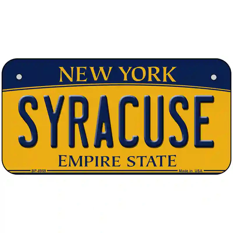 Syracuse New York Metal Novelty License Plate