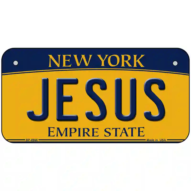 Jesus New York Metal Novelty License Plate 6" x 3" (BP)