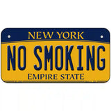 No Smoking New York Metal Novelty License Plate 6" x 3" (BP)