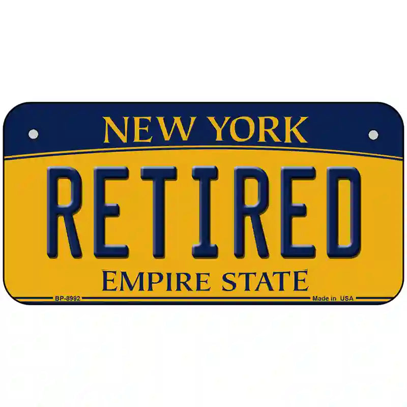 Retired New York Metal Novelty License Plate 6" x 3" (BP)