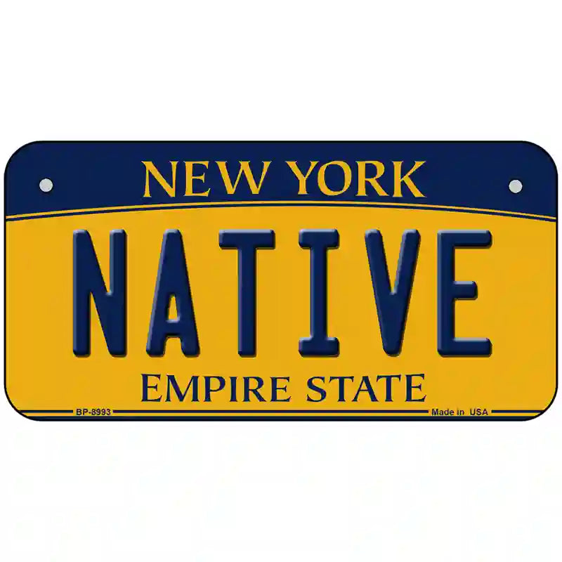 Native New York Metal Novelty License Plate 6" x 3" (BP)