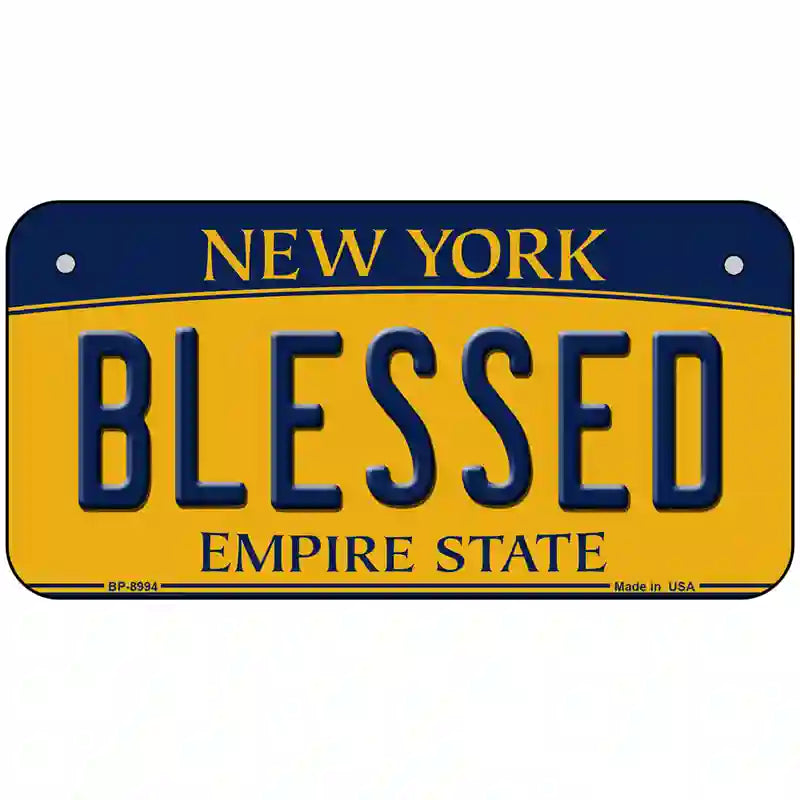 Blessed New York Metal Novelty License Plate 6" x 3" (BP)