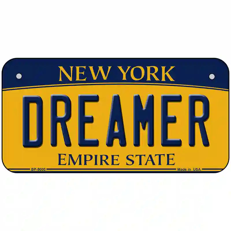 Dreamer New York Metal Novelty License Plate 6" x 3" (BP)