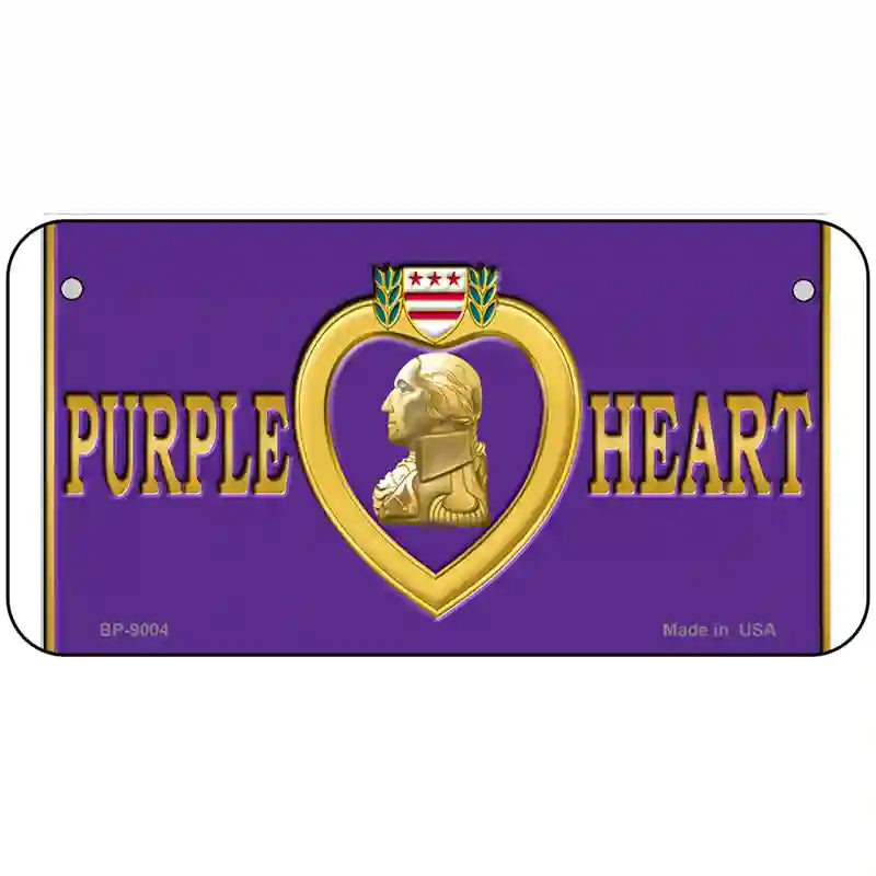 Purple Heart Metal Novelty License Plate 6" x 3" (BP)