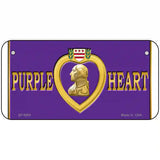 Purple Heart Metal Novelty License Plate 6" x 3" (BP)