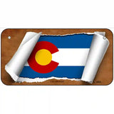 Colorado Flag Scroll Metal Novelty License Plate 6" x 3" (BP)