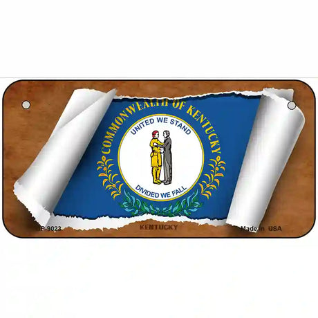 Kentucky Flag Scroll Metal Novelty License Plate 6" x 3" (BP)