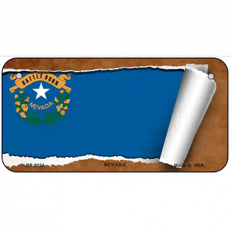 Nevada Flag Scroll Metal Novelty License Plate 6" x 3" (BP)