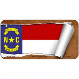 North Carolina Flag Scroll Metal Novelty License Plate 6" x 3" (BP)