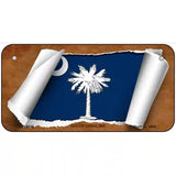 South Carolina Flag Scroll Metal Novelty License Plate 6" x 3" (BP)