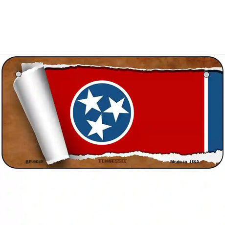 Tennessee Flag Scroll Metal Novelty License Plate 6" x 3" (BP)