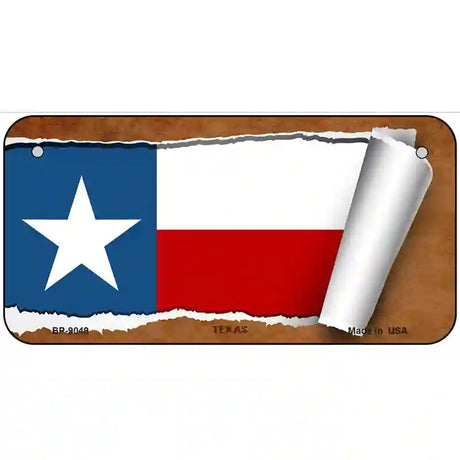 Texas Flag Scroll Metal Novelty License Plate 6" x 3" (BP)