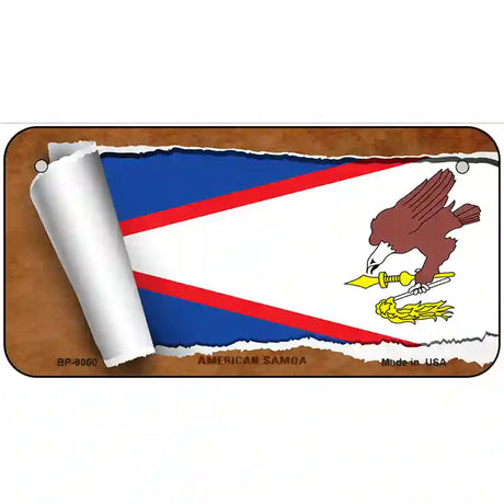 American Samoa Flag Scroll Metal Novelty License Plate 6" x 3" (BP)