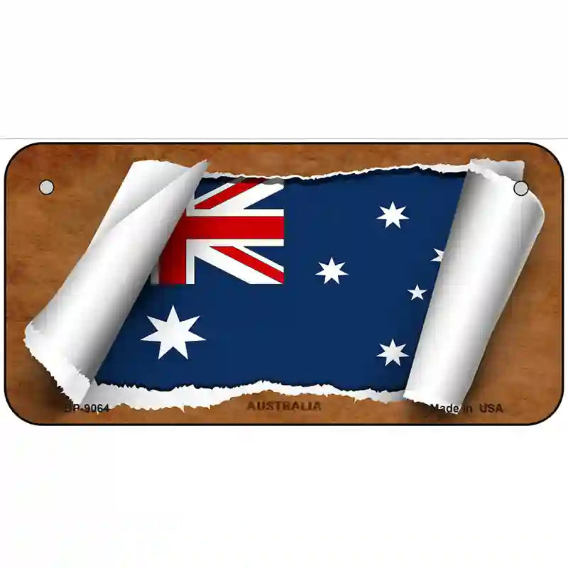 Australia Flag Scroll Metal Novelty License Plate 6" x 3" (BP)