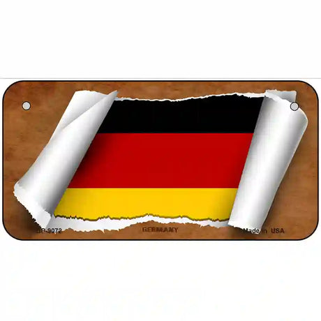 Germany Flag Scroll Metal Novelty License Plate 6" x 3" (BP)