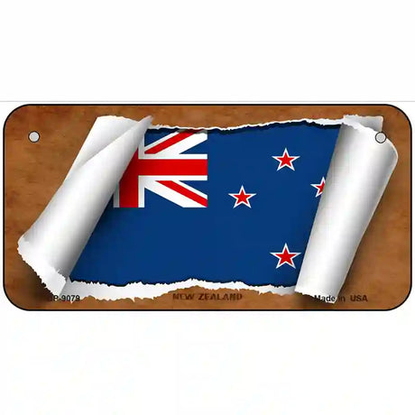 New Zealand Flag Scroll Metal Novelty License Plate 6" x 3" (BP)