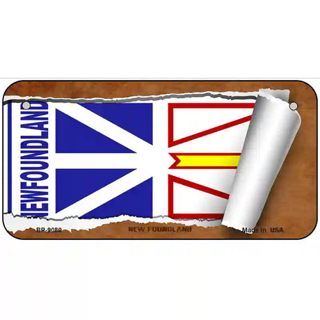 Newfoundland Flag Scroll Metal Novelty License Plate 6" x 3" (BP)