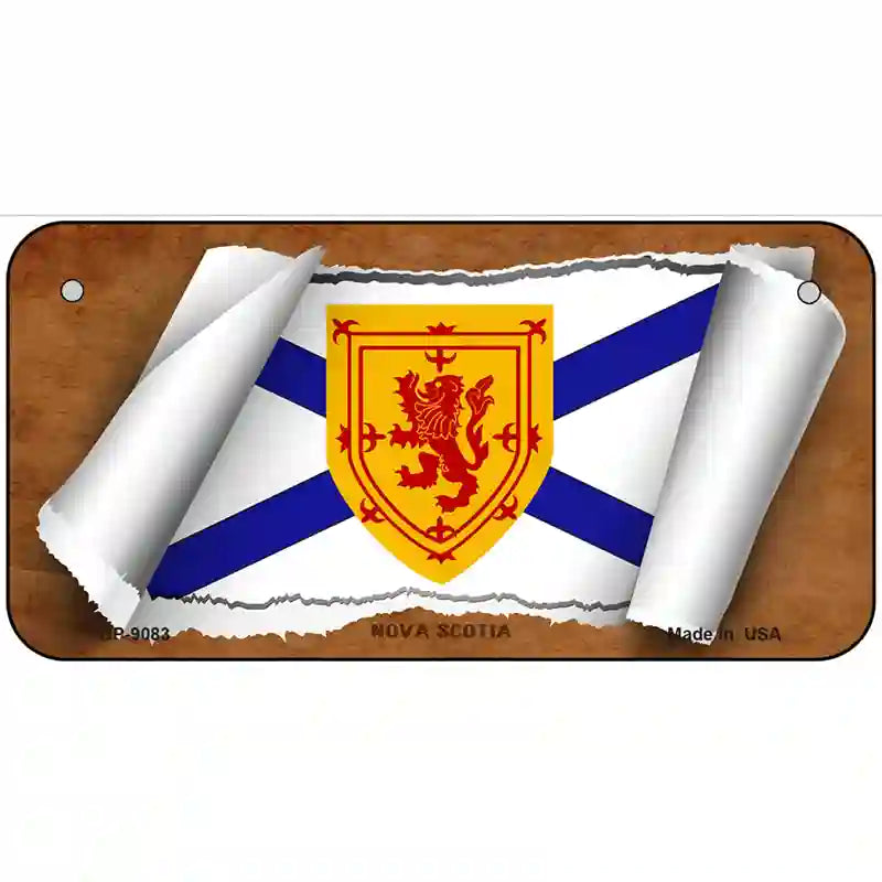 Nova Scotia Flag Scroll Metal Novelty License Plate 6" x 3" (BP)